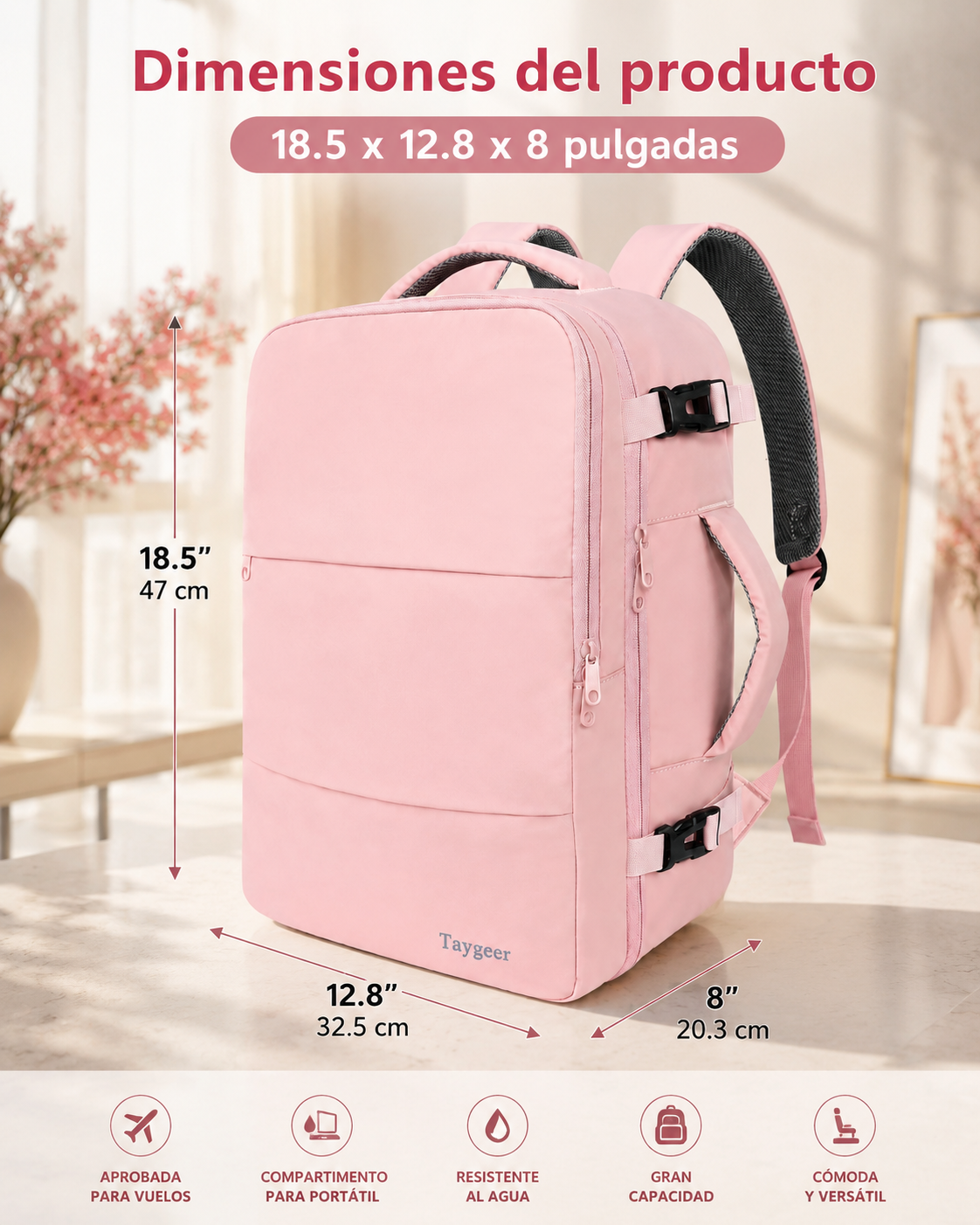 Taygeer Valentina – Mochila Funcional para Trabajo y Viaje