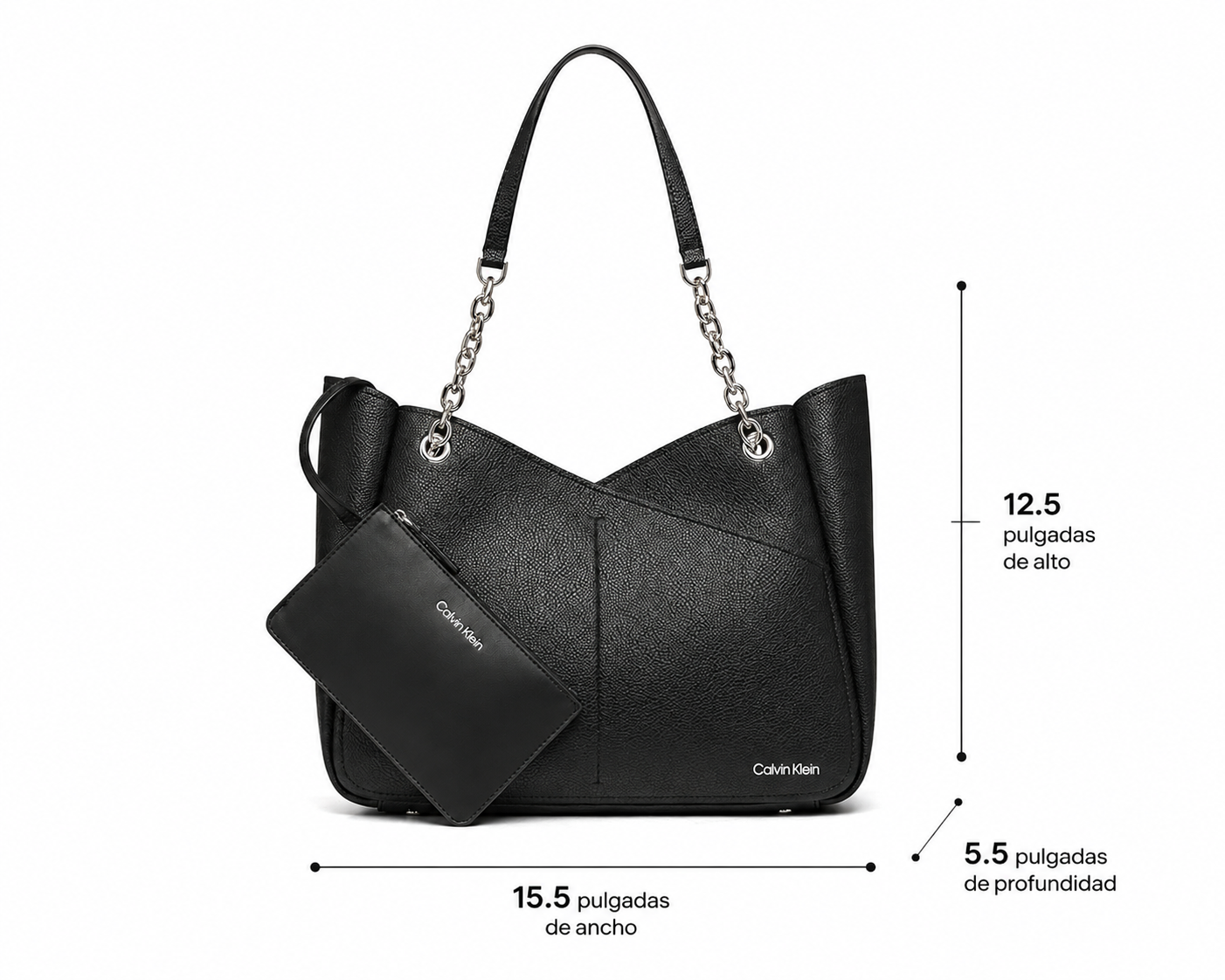 Calvin Klein Elena – Bolso Tote con Cadena 100% Original