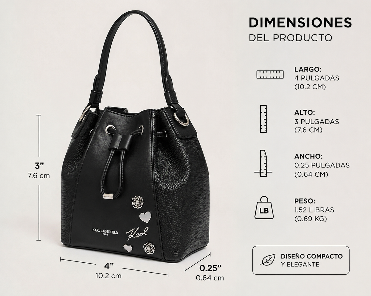 Karl Lagerfeld Andrea – Bolso de Cubo Adele 100% Original