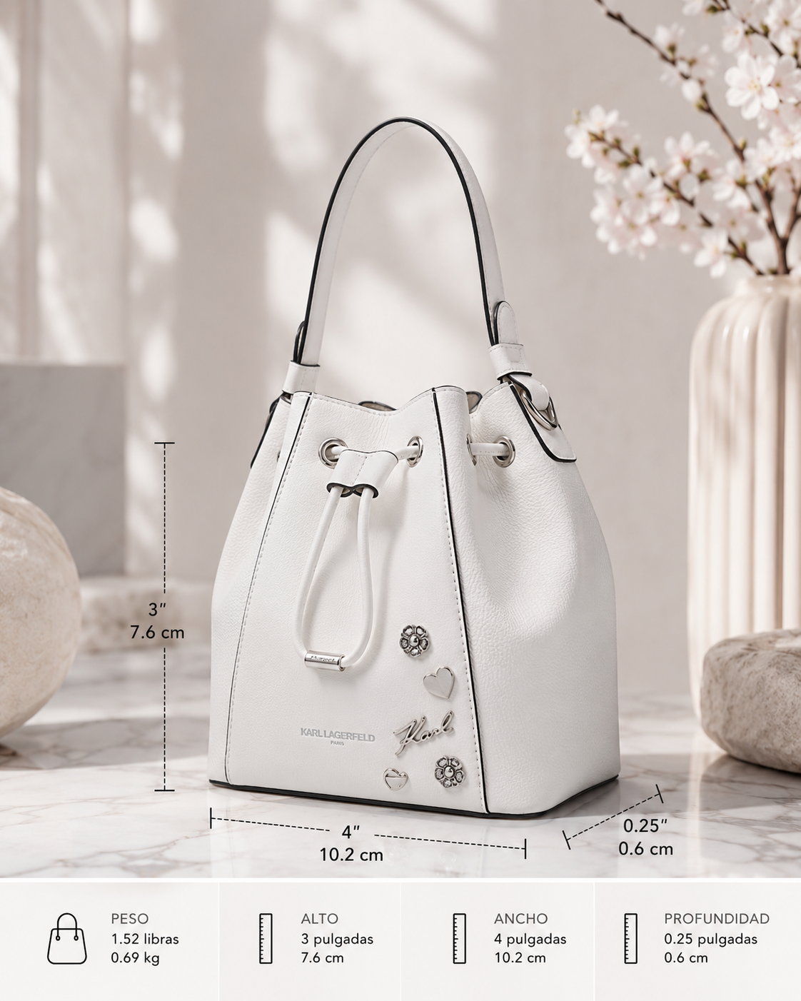 Karl Lagerfeld Andrea – Bolso de Cubo Adele 100% Original