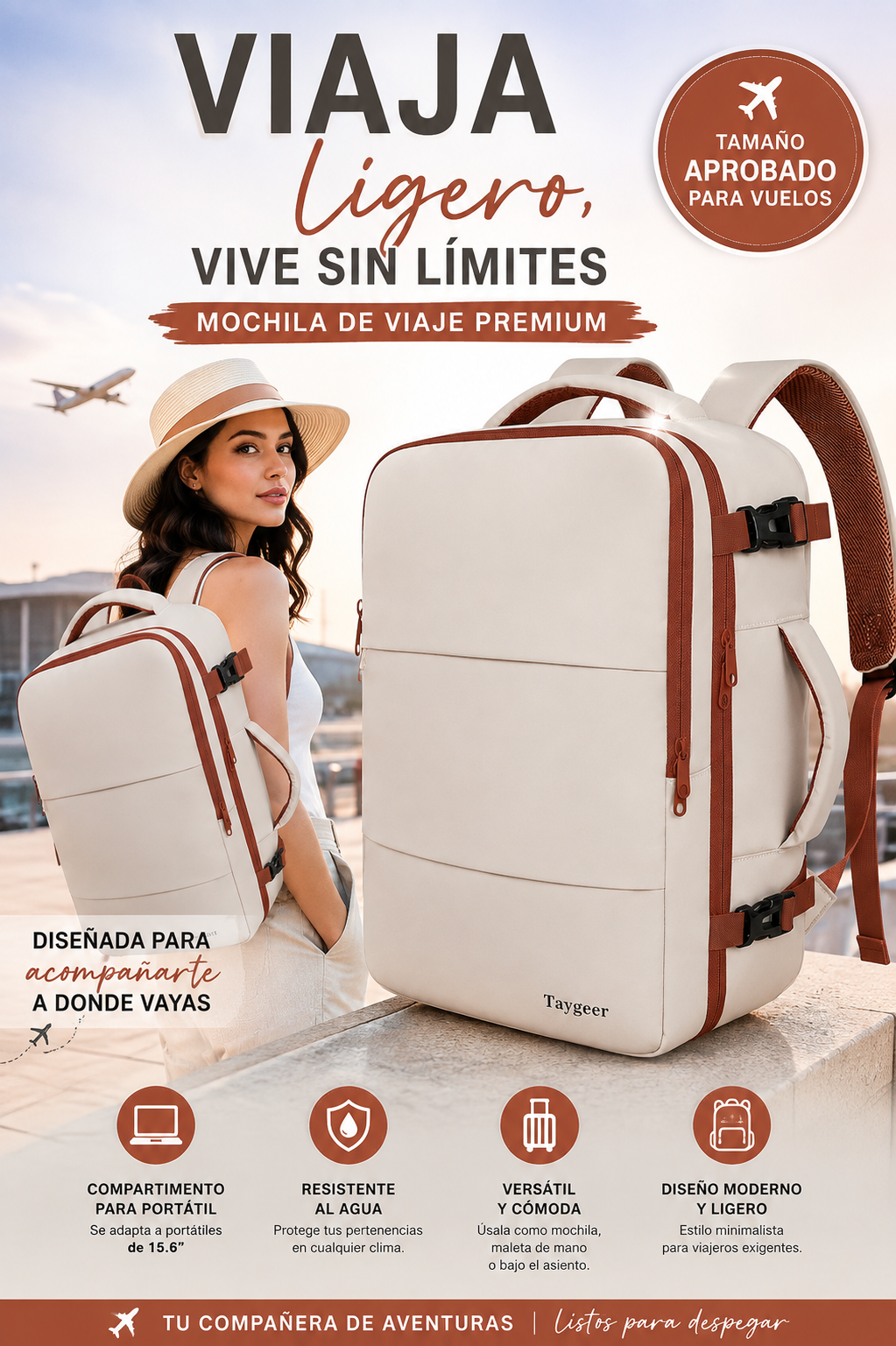 Taygeer Valentina – Mochila Funcional para Trabajo y Viaje