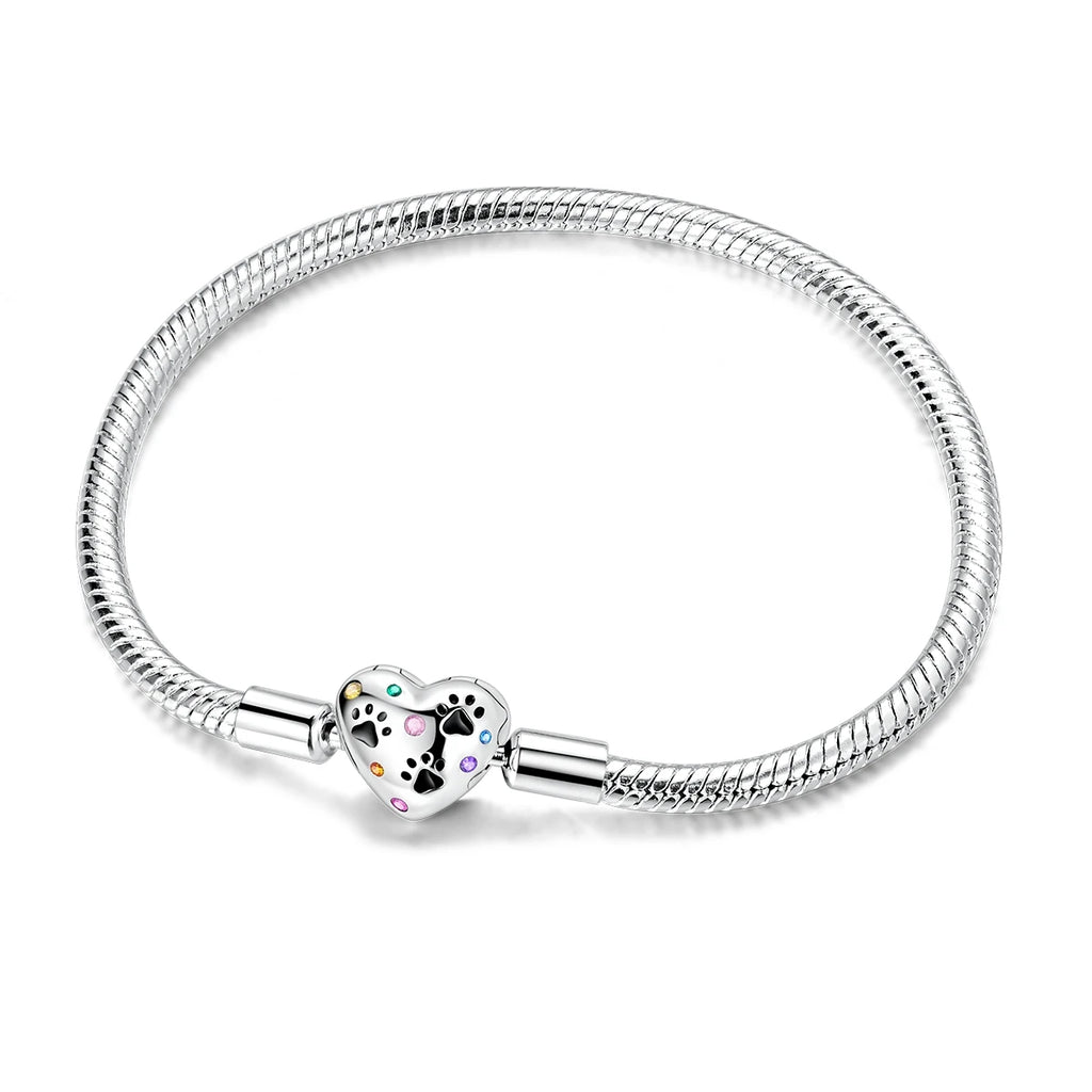 Pulsera de Plata de Ley 925 Estilo Pandora — Elegante y Ajustable