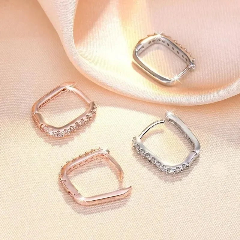 Aretes de Aro Plata 925 con Circonita para Mujer