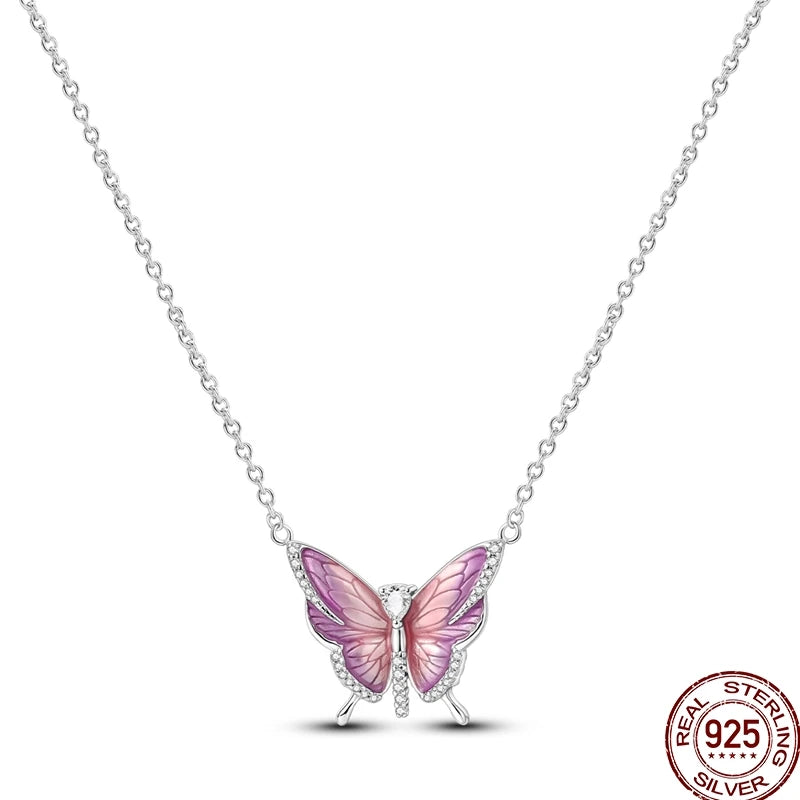 Collar de Mariposa Plata de Ley 925 — Colgante Elegante para Mujer