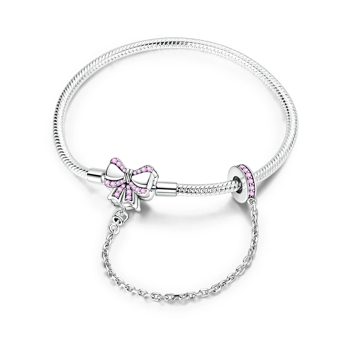 Pulsera de Plata de Ley 925 Estilo Pandora — Elegante y Ajustable