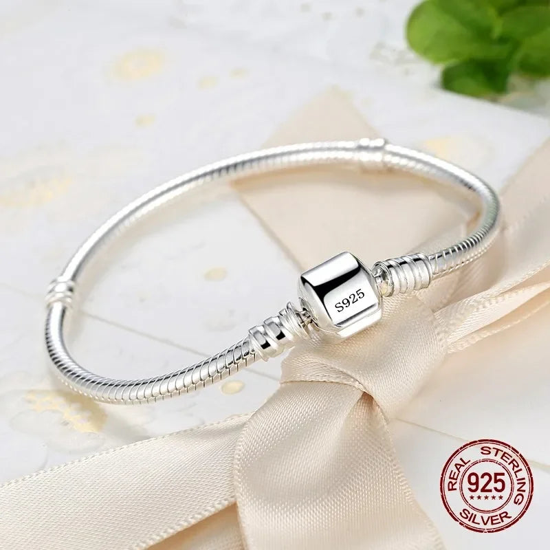 Pulsera de Plata 925 Cadena Serpiente para Mujer