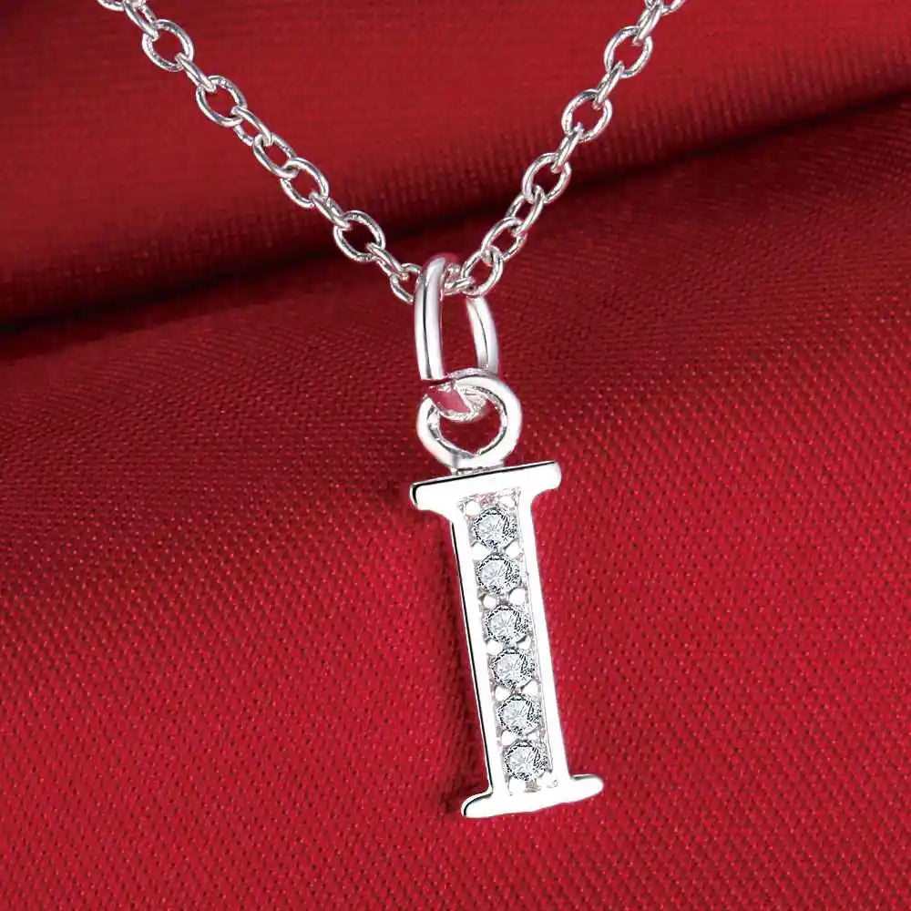 Collar de Letra Inicial Plata 925 con Zircón