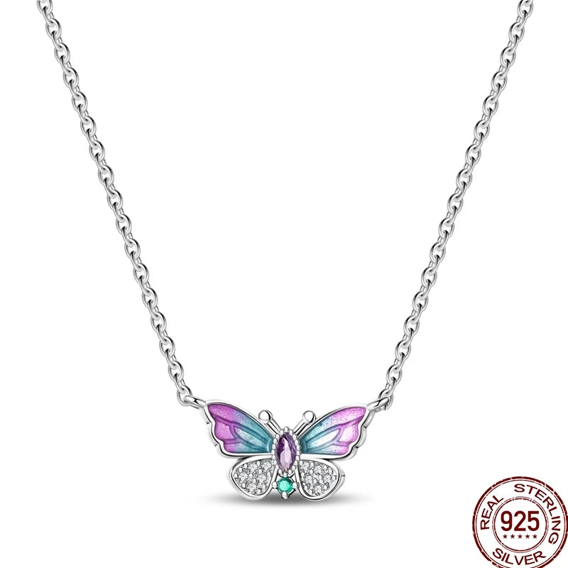 Collar de Mariposa Plata de Ley 925 — Colgante Elegante para Mujer