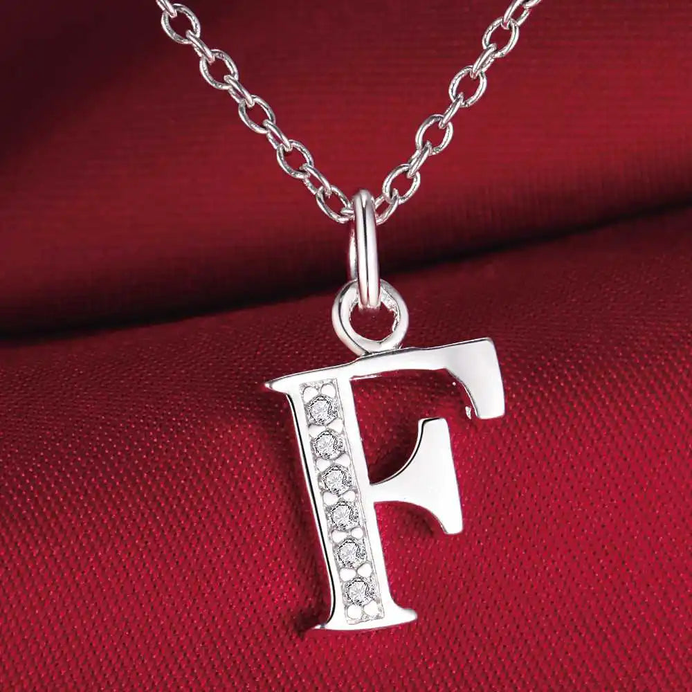 Collar de Letra Inicial Plata 925 con Zircón