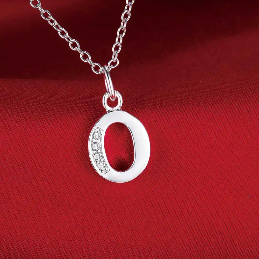 Collar de Letra Inicial Plata 925 con Zircón