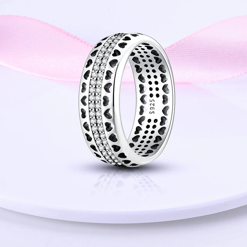 Anillo Apilable Plata 925 con Circón – Estilo Pandora