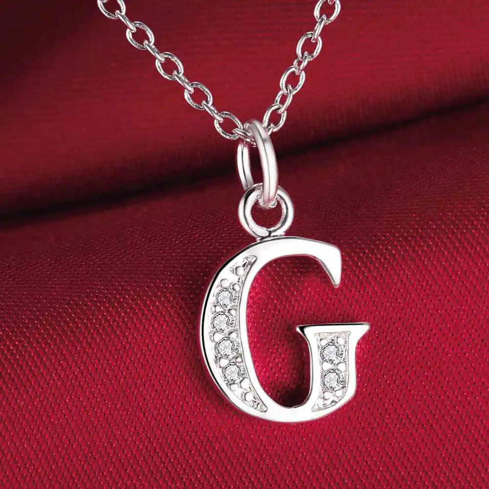 Collar de Letra Inicial Plata 925 con Zircón
