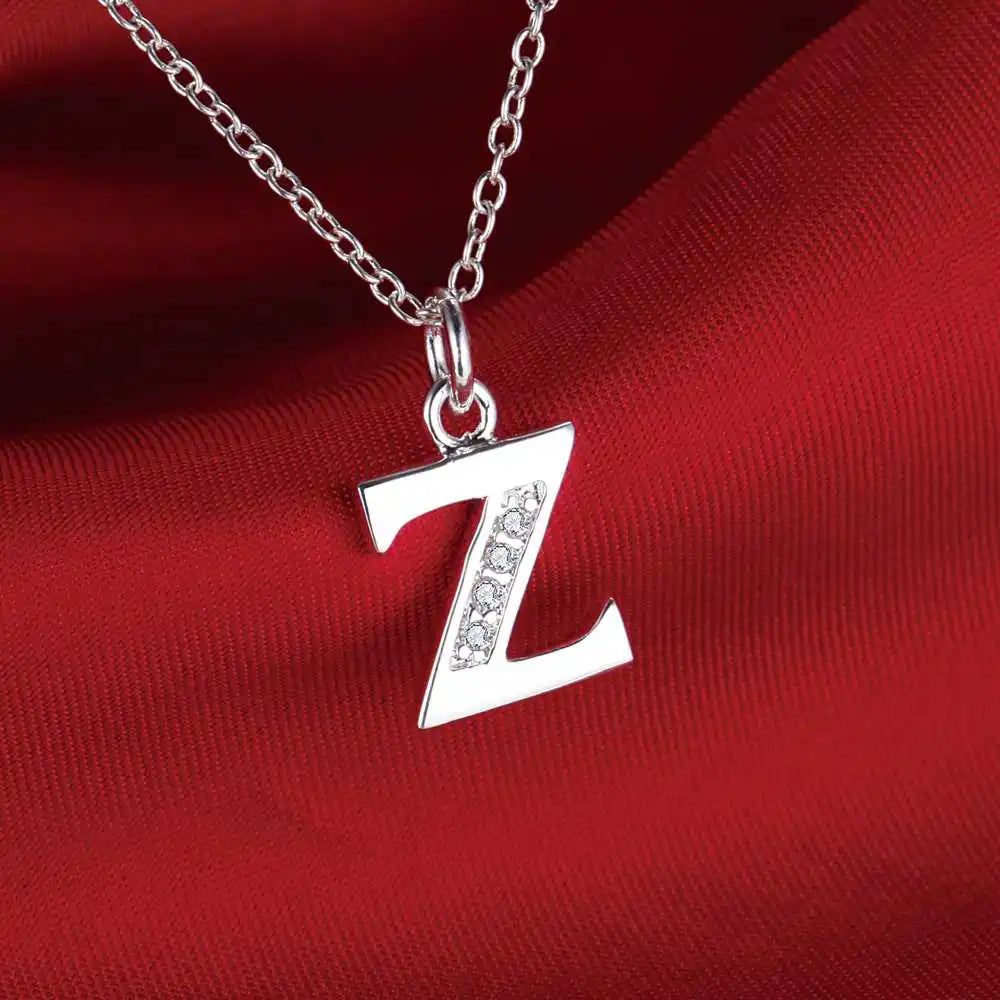 Collar de Letra Inicial Plata 925 con Zircón