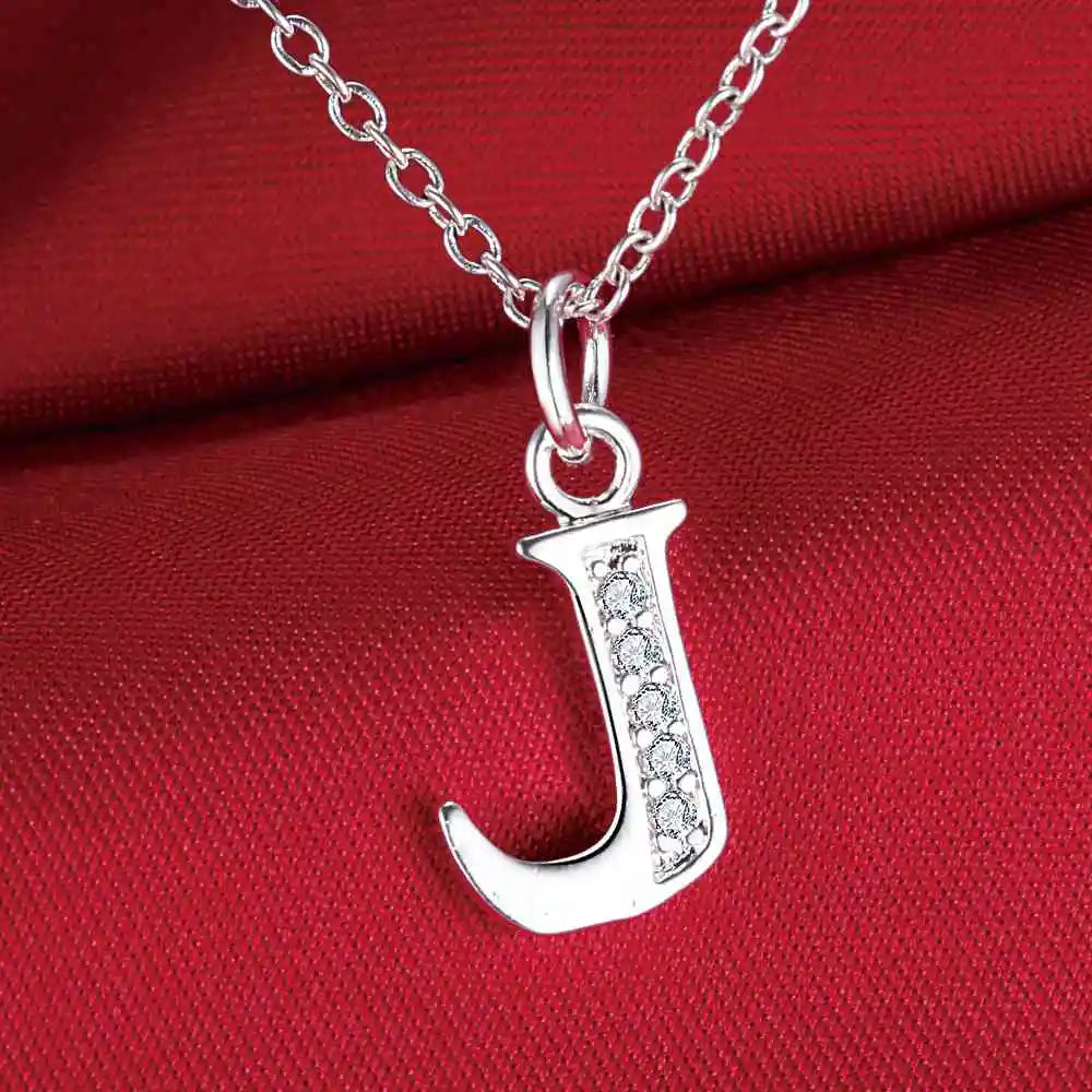 Collar de Letra Inicial Plata 925 con Zircón