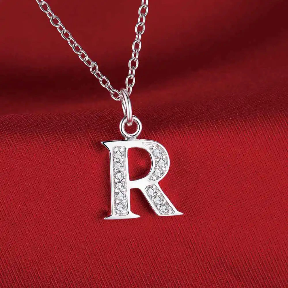 Collar de Letra Inicial Plata 925 con Zircón