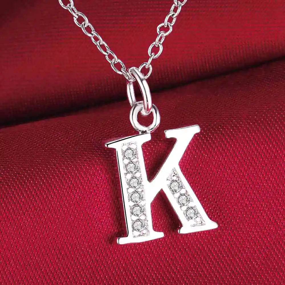Collar de Letra Inicial Plata 925 con Zircón