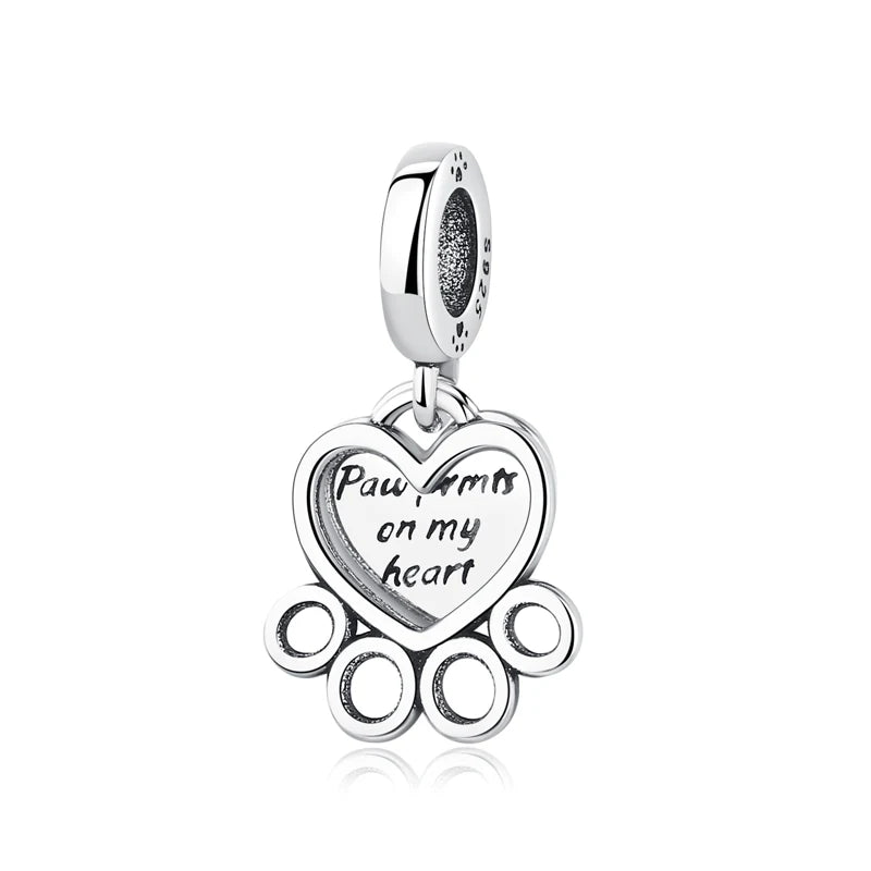 Charm Huella de Perro Plata 925 — Dije para Pulsera Pandora