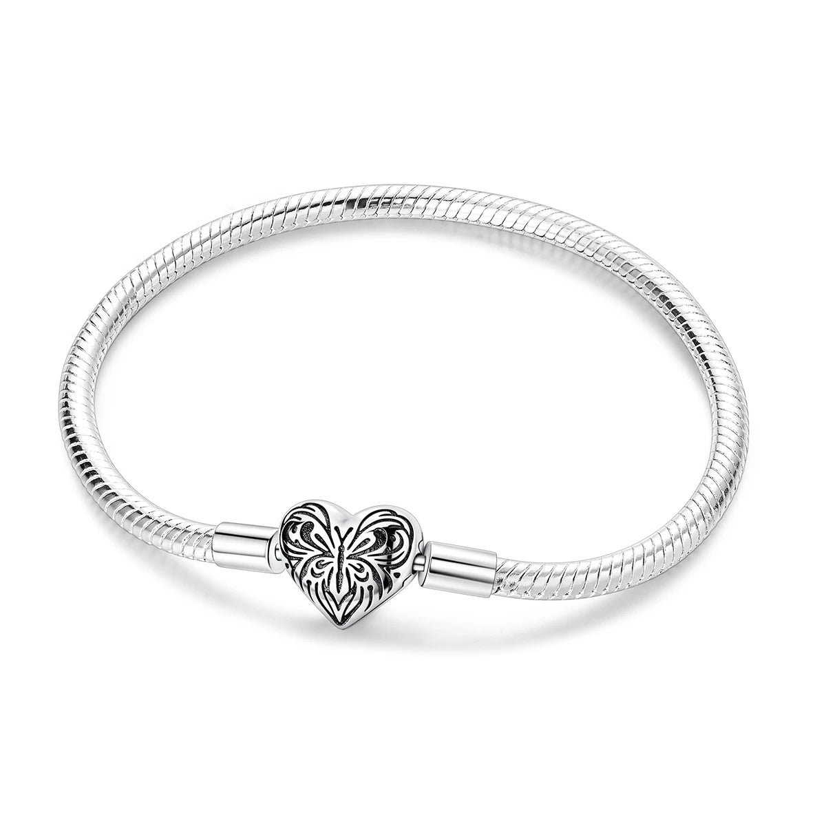 Pulsera de Plata de Ley 925 Estilo Pandora — Elegante y Ajustable