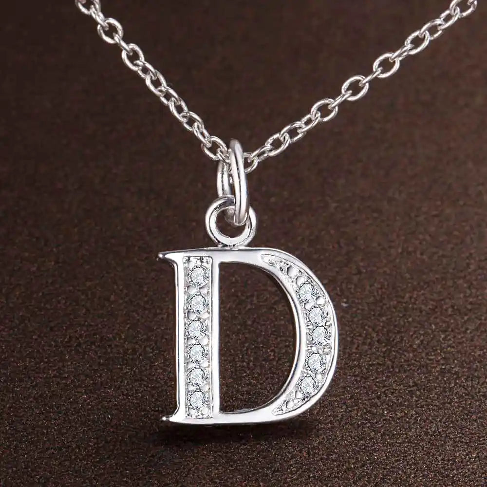 Collar de Letra Inicial Plata 925 con Zircón
