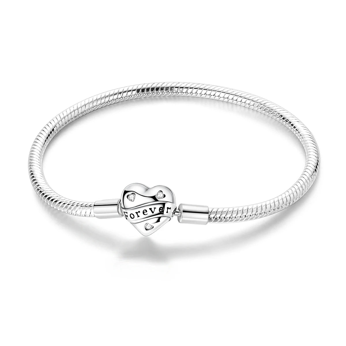 Pulsera de Plata de Ley 925 Estilo Pandora — Elegante y Ajustable