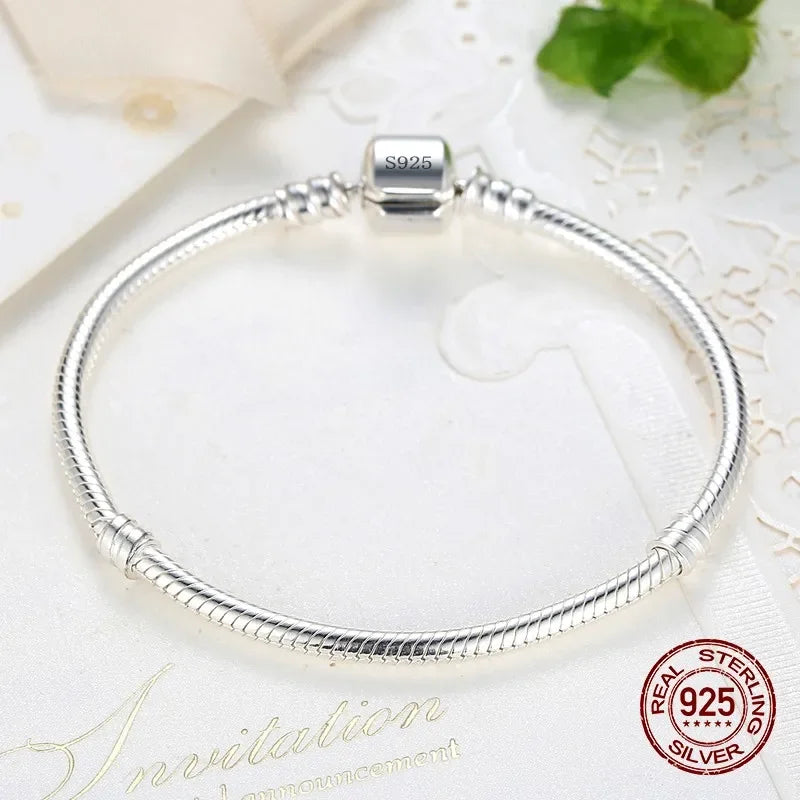 Pulsera de Plata 925 Cadena Serpiente para Mujer