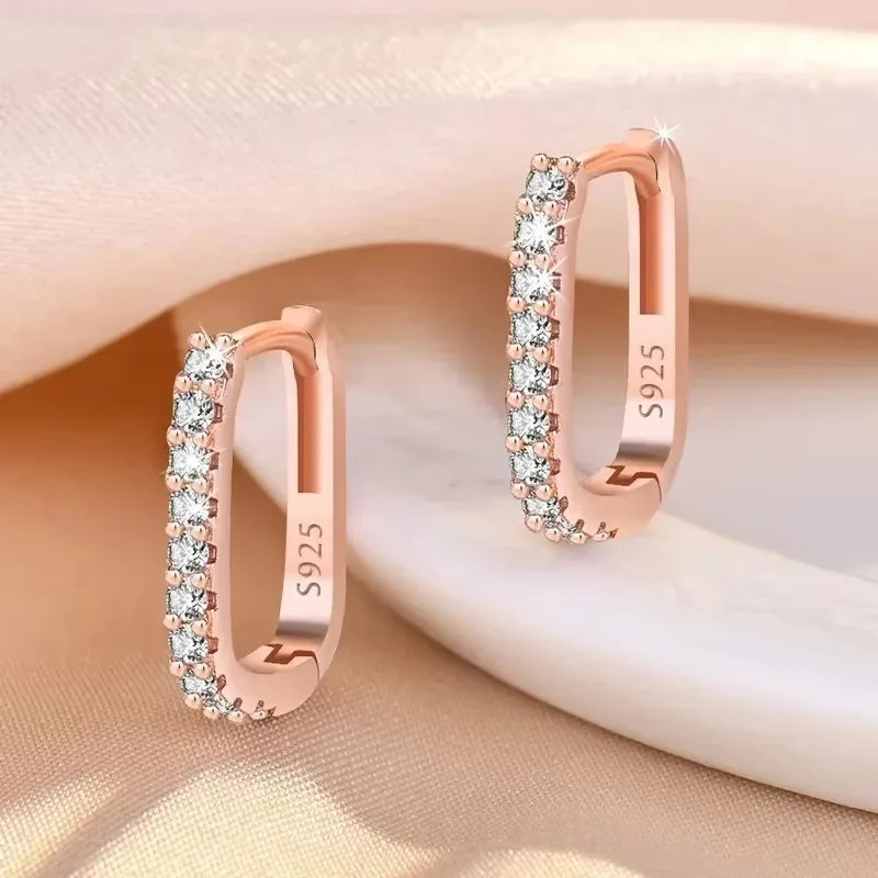 Aretes de Aro Plata 925 con Circonita para Mujer