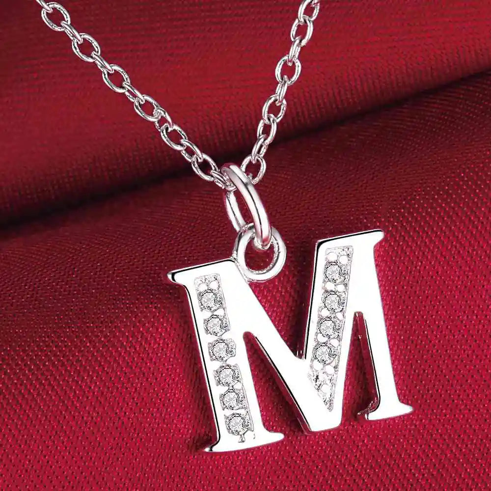 Collar de Letra Inicial Plata 925 con Zircón