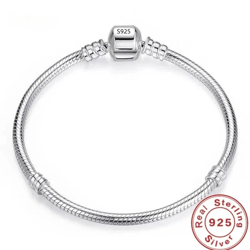 Pulsera de Plata 925 Cadena Serpiente para Mujer