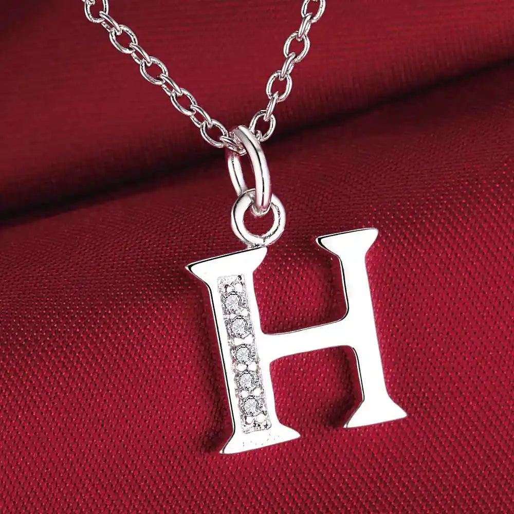Collar de Letra Inicial Plata 925 con Zircón