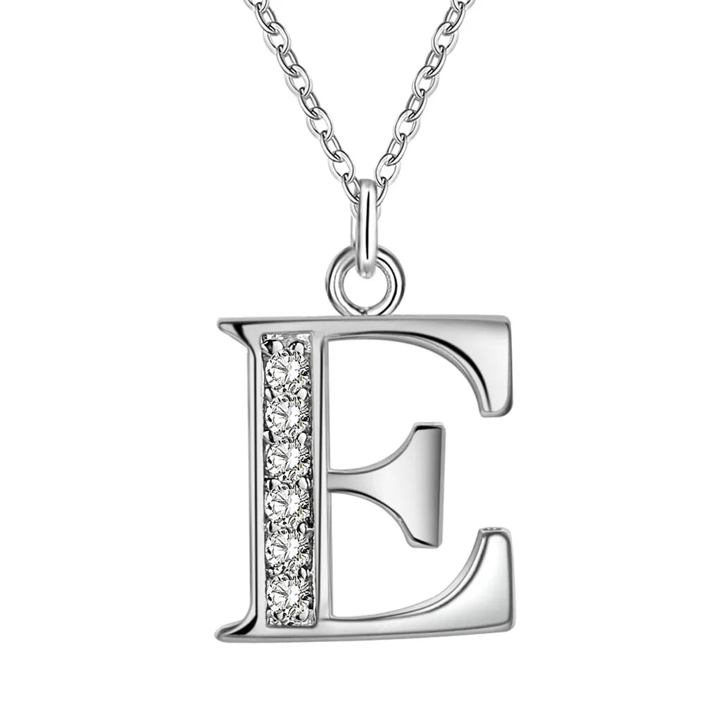 Collar de Letra Inicial Plata 925 con Zircón