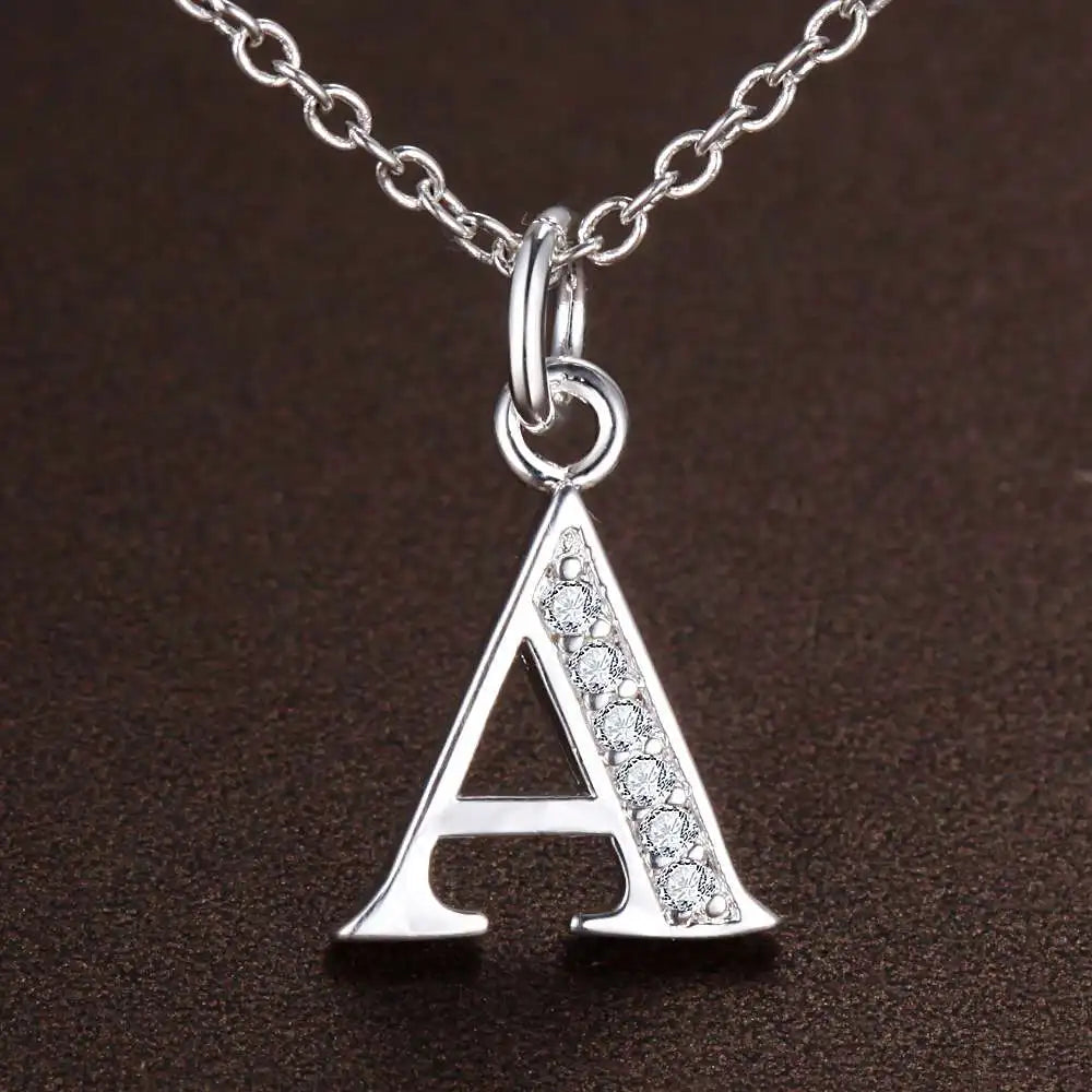Collar de Letra Inicial Plata 925 con Zircón