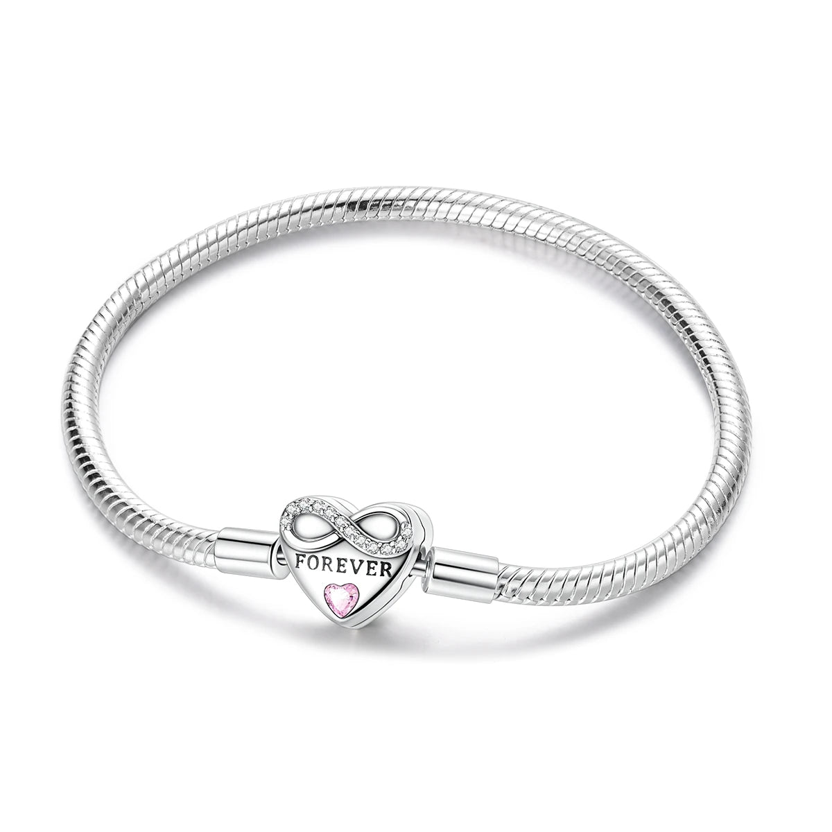Pulsera de Plata de Ley 925 Estilo Pandora — Elegante y Ajustable