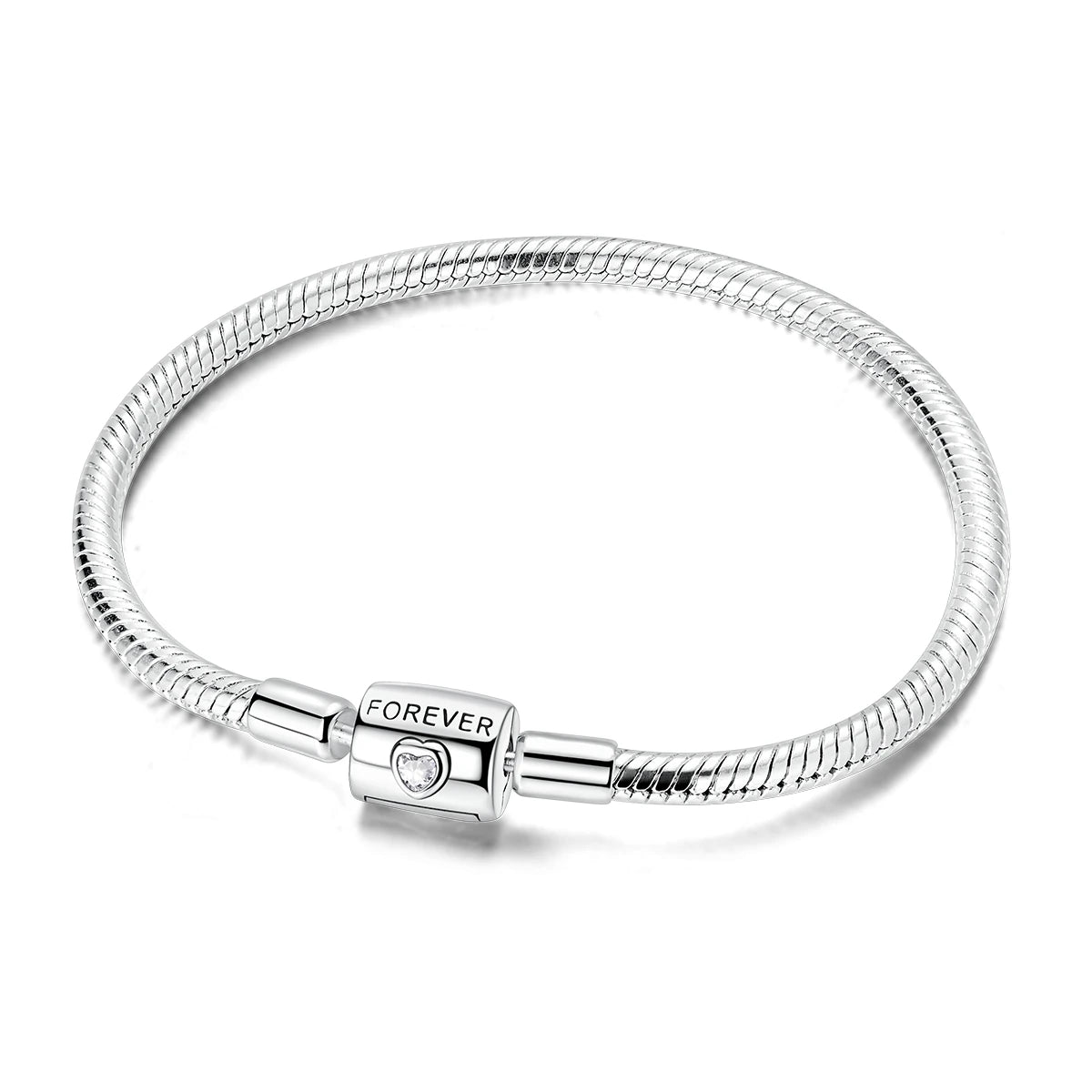 Pulsera de Plata de Ley 925 Estilo Pandora — Elegante y Ajustable