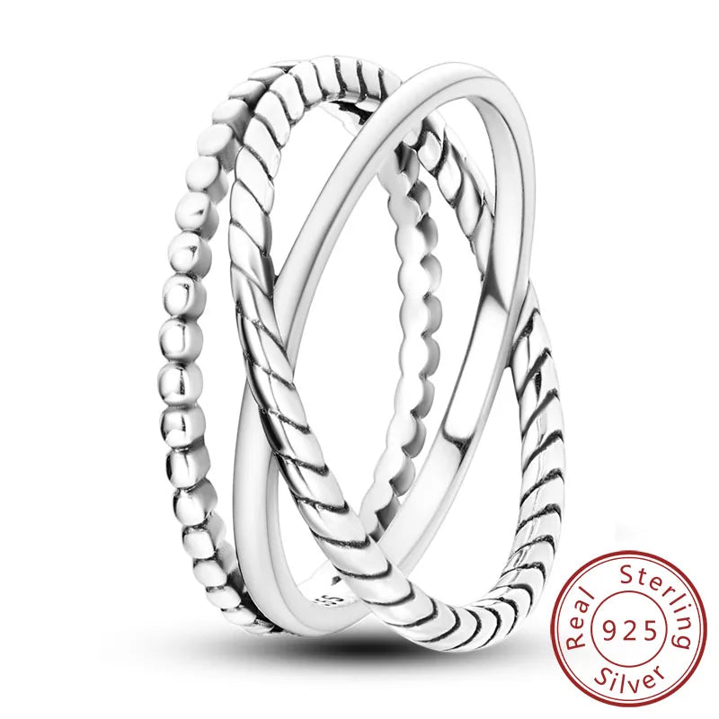 Anillo Apilable Plata 925 con Circón – Estilo Pandora