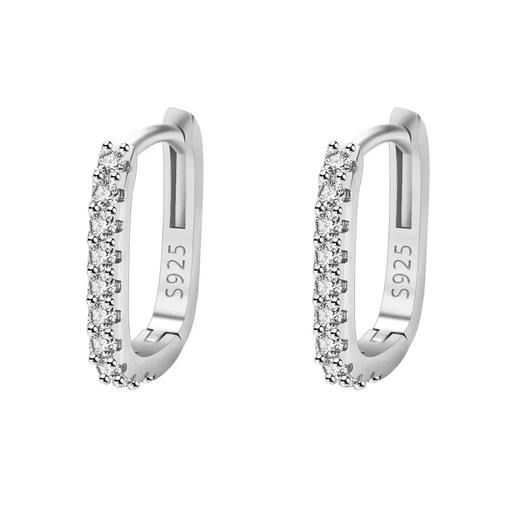 Aretes de Aro Plata 925 con Circonita para Mujer