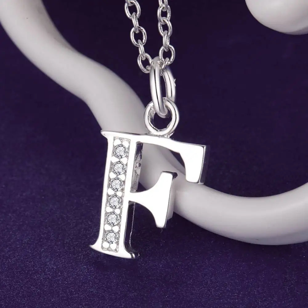 Collar de Letra Inicial Plata 925 con Zircón