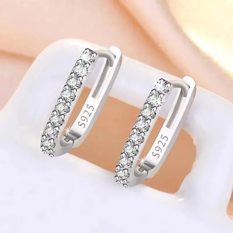 Aretes de Aro Plata 925 con Circonita para Mujer
