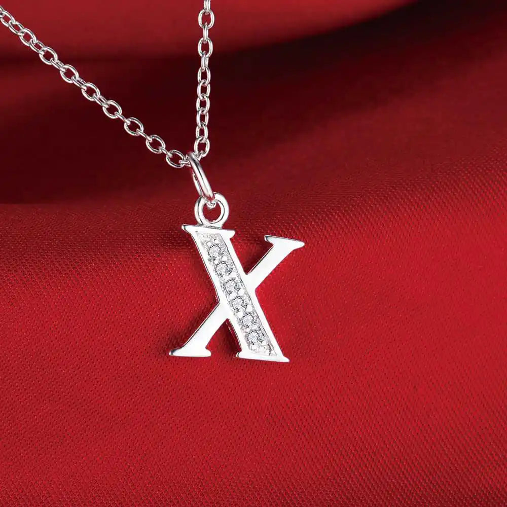 Collar de Letra Inicial Plata 925 con Zircón