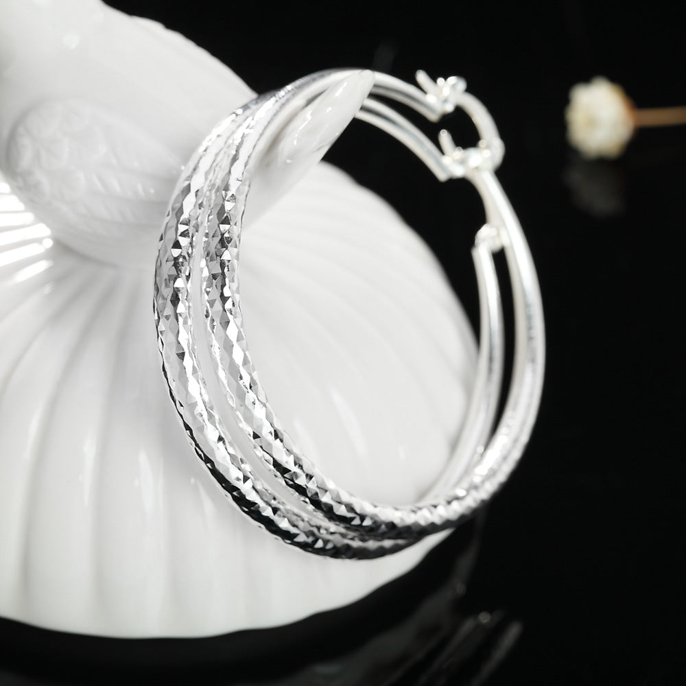 Aretes de Aro Plata 925 Texturizados para Mujer