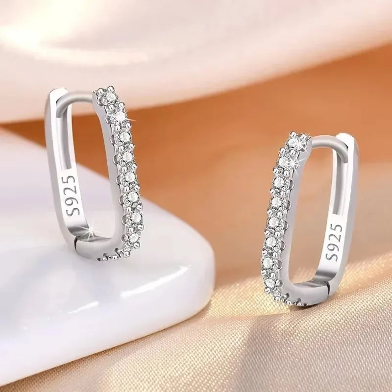 Aretes de Aro Plata 925 con Circonita para Mujer
