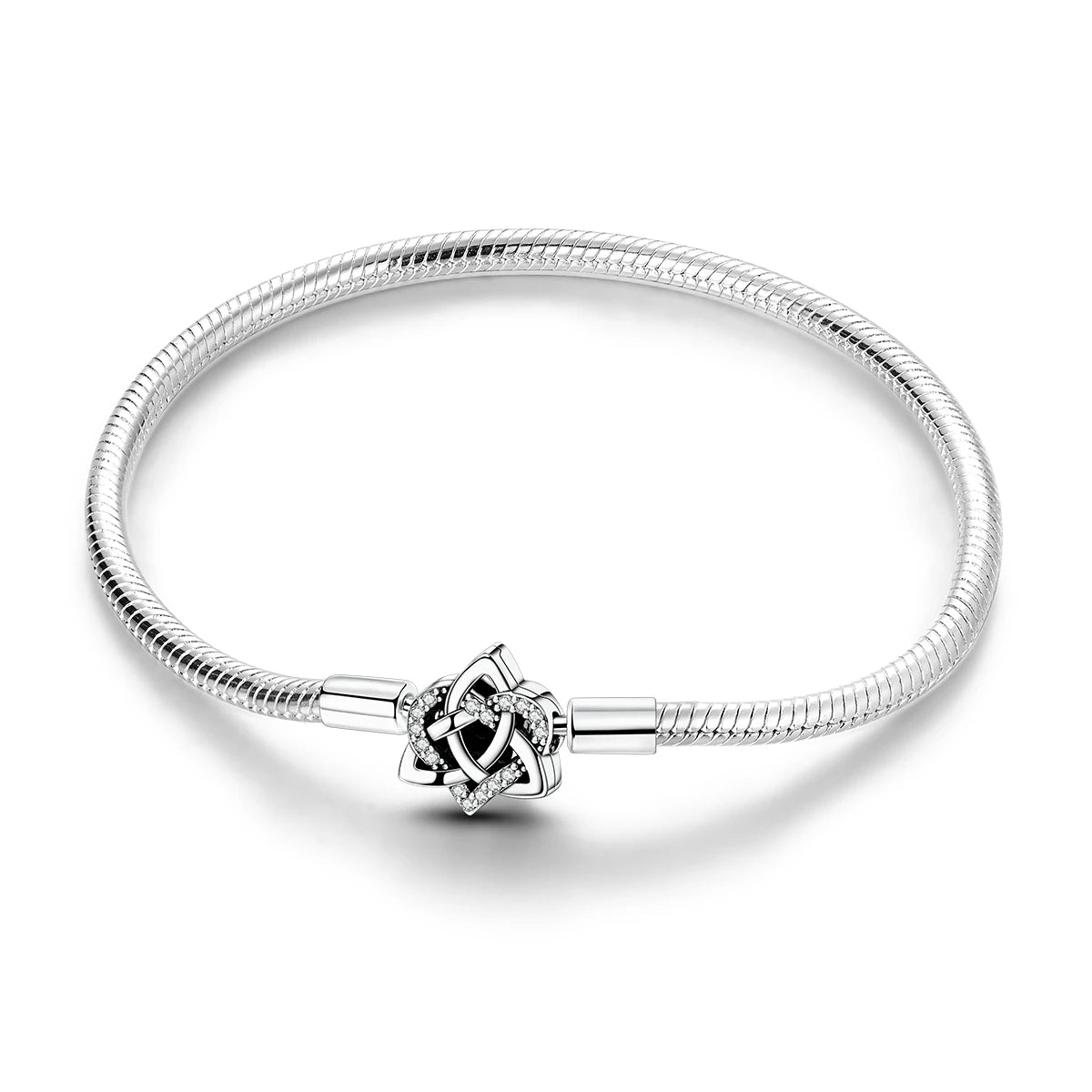 Pulsera de Plata de Ley 925 Estilo Pandora — Elegante y Ajustable
