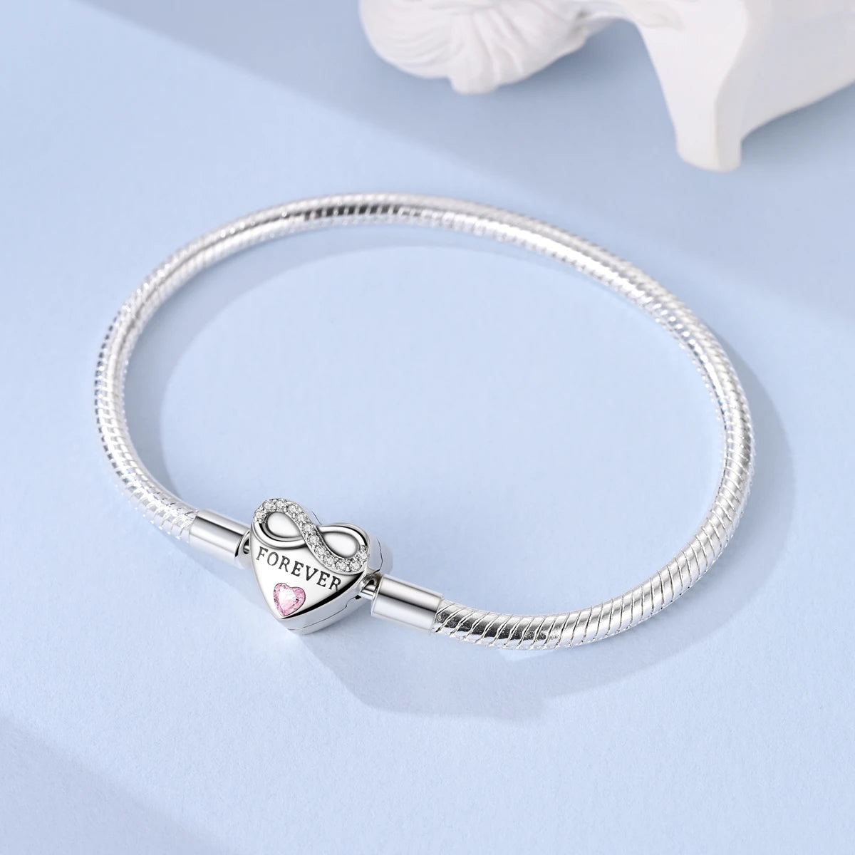 Pulsera de Plata de Ley 925 Estilo Pandora — Elegante y Ajustable