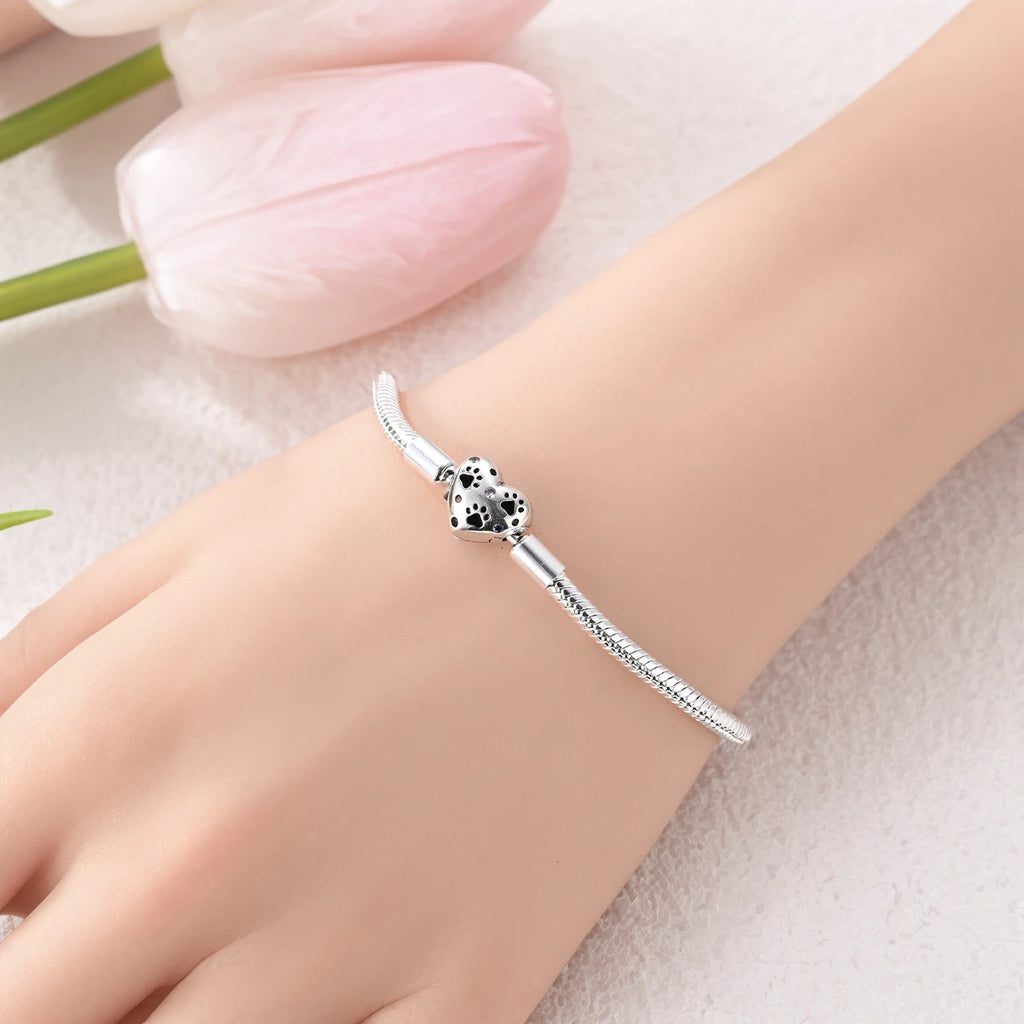 Pulsera de Plata de Ley 925 Estilo Pandora — Elegante y Ajustable