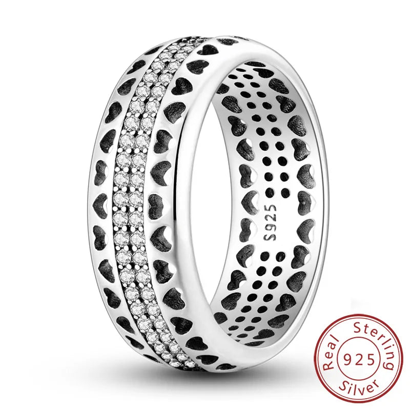 Anillo Apilable Plata 925 con Circón – Estilo Pandora