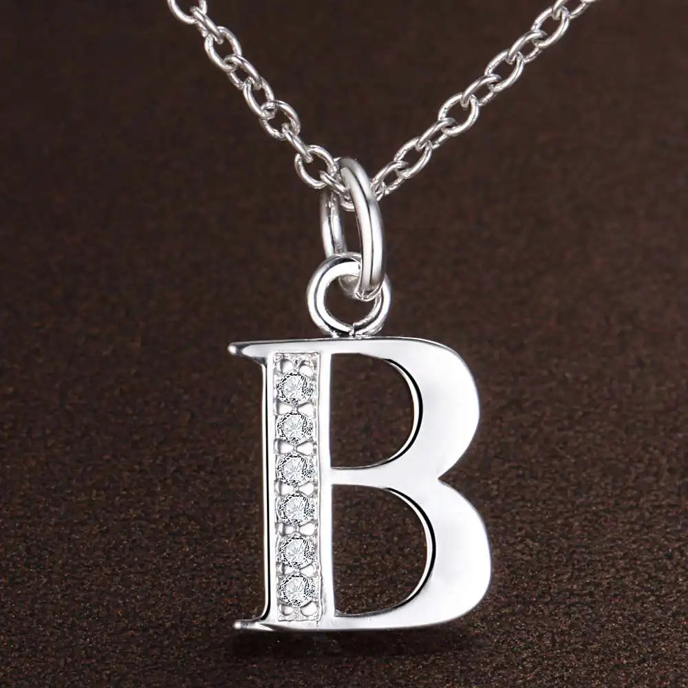 Collar de Letra Inicial Plata 925 con Zircón