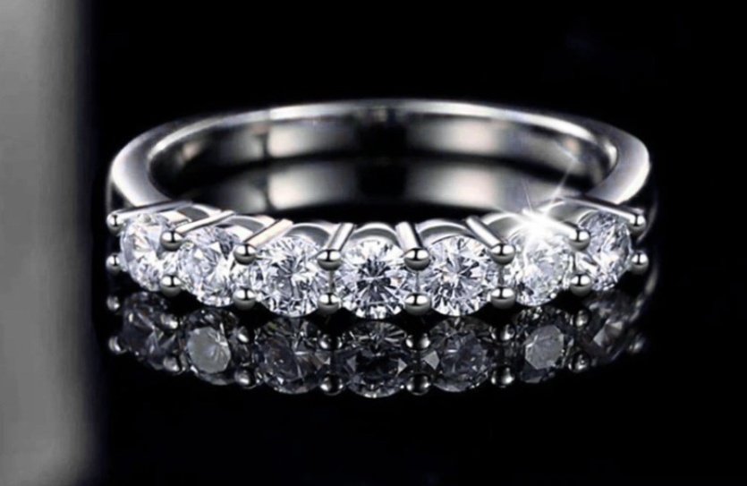 Anillo de Moissanite Plata 925 para Mujer